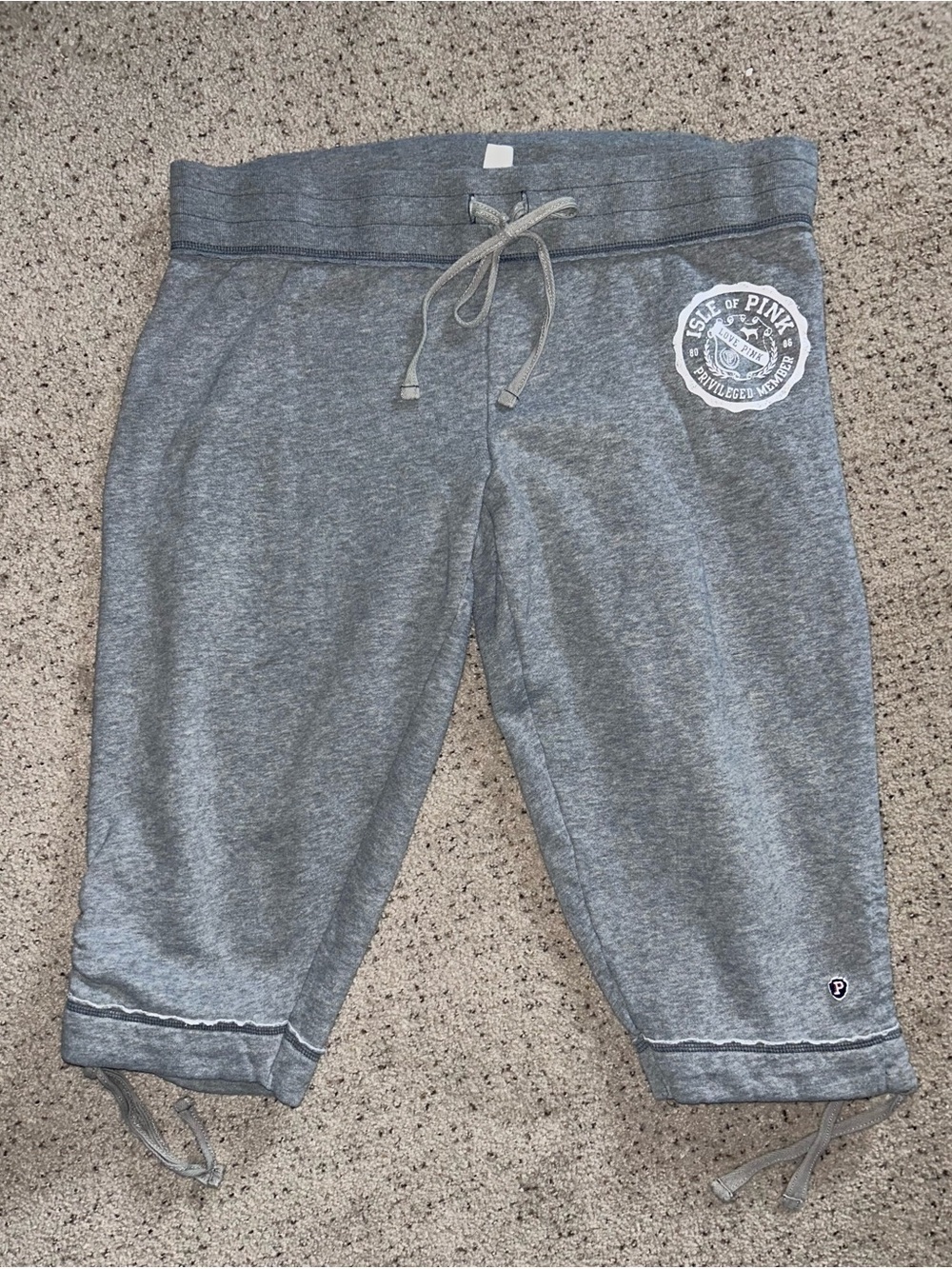 Victoria’s Secret VS PINK Capri Joggers. Gray. Good Used Condition.